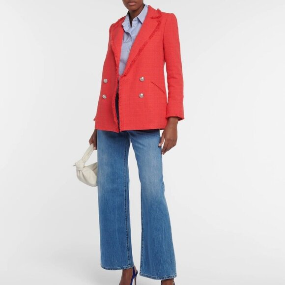 Veronica Beard Jackets & Blazers - Veronica Beard Nayeli Blazer Dickey Fringe Jacket Watermelon Red Size 2 New $598
